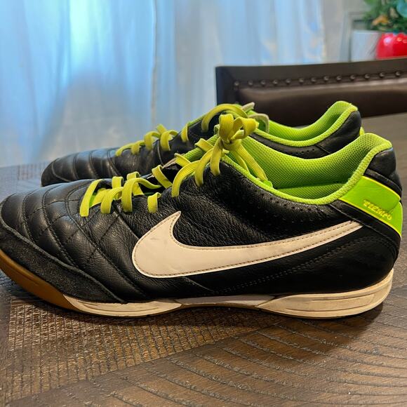 Nike tiempo natural soccer shoes black and green 10.5 men main image 7